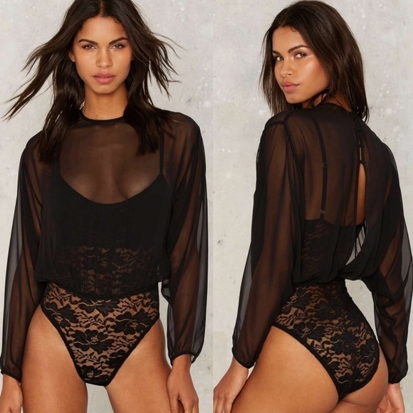𝅺NWT We Are Hot As Hell Mama Jenn Chiffon Bodysuit - Picture 2 of 8